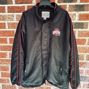 Ohio State Buckeyes OSU Mens L. Lined Windbreaker Jacket Football Coach Full Zip